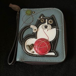 Chala Black and White Kitty Cat Wallet